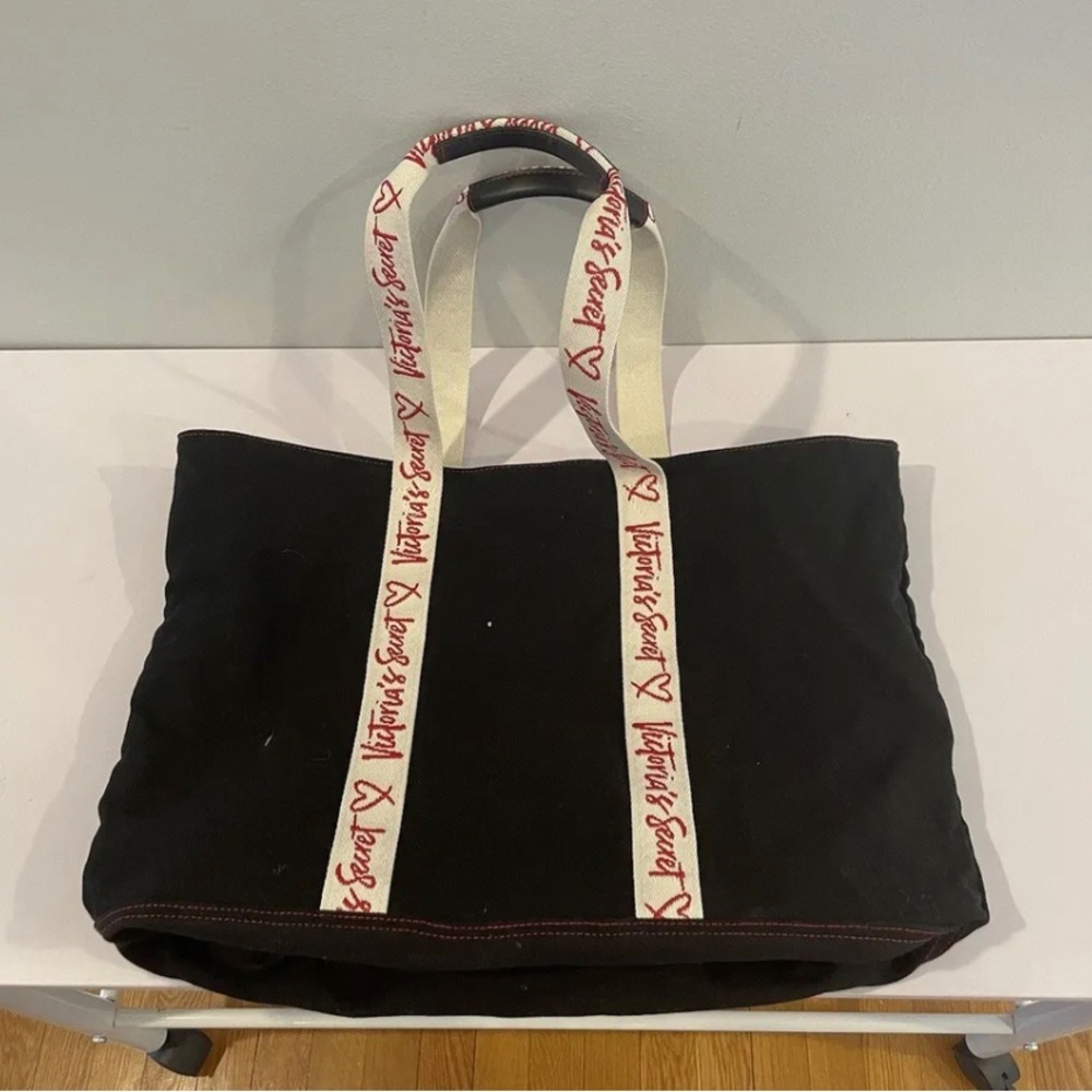 victoria secret Black Canvas Travel Tote